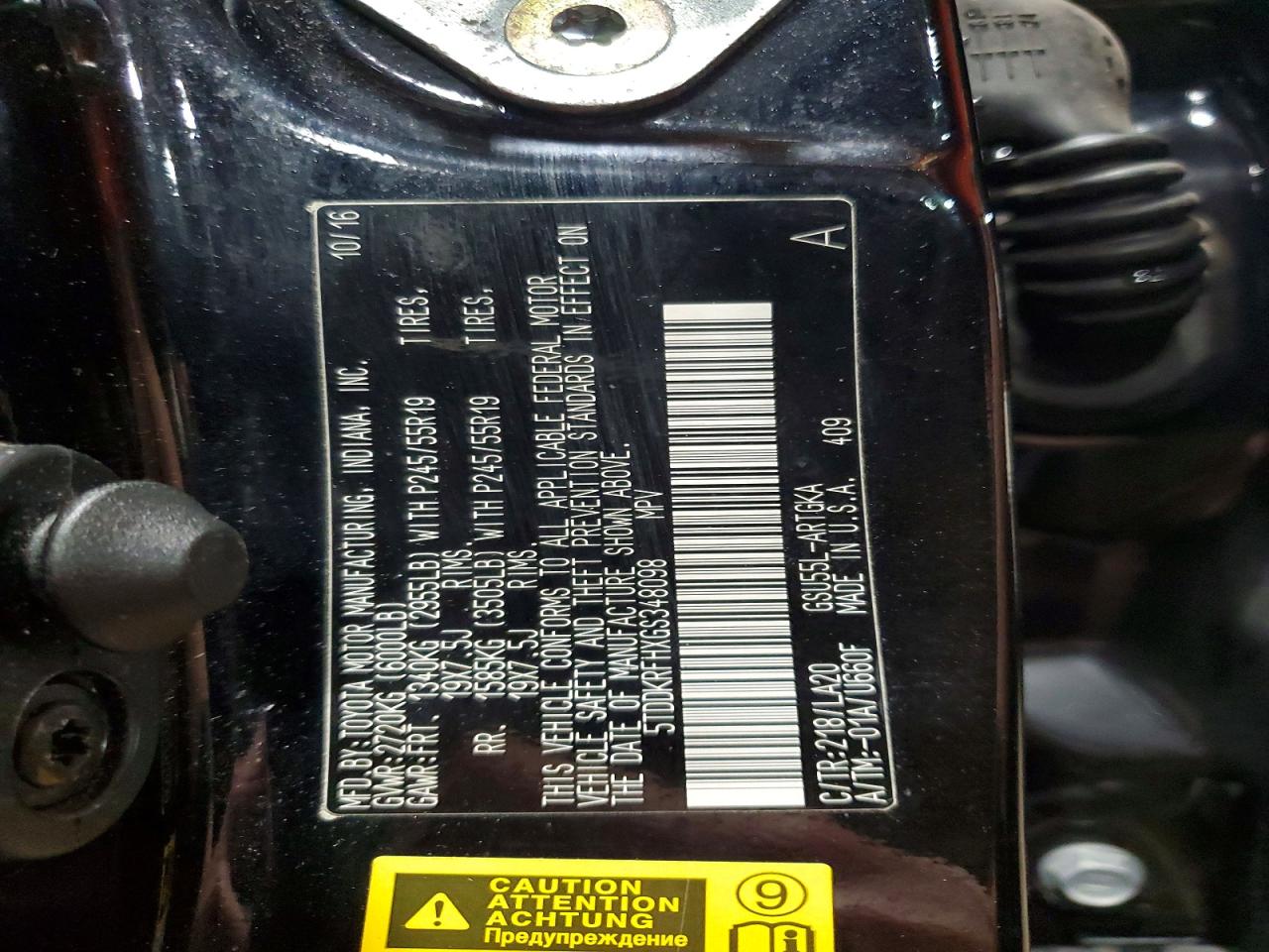 2016 TOYOTA HIGHLANDER LIMITED photo 13