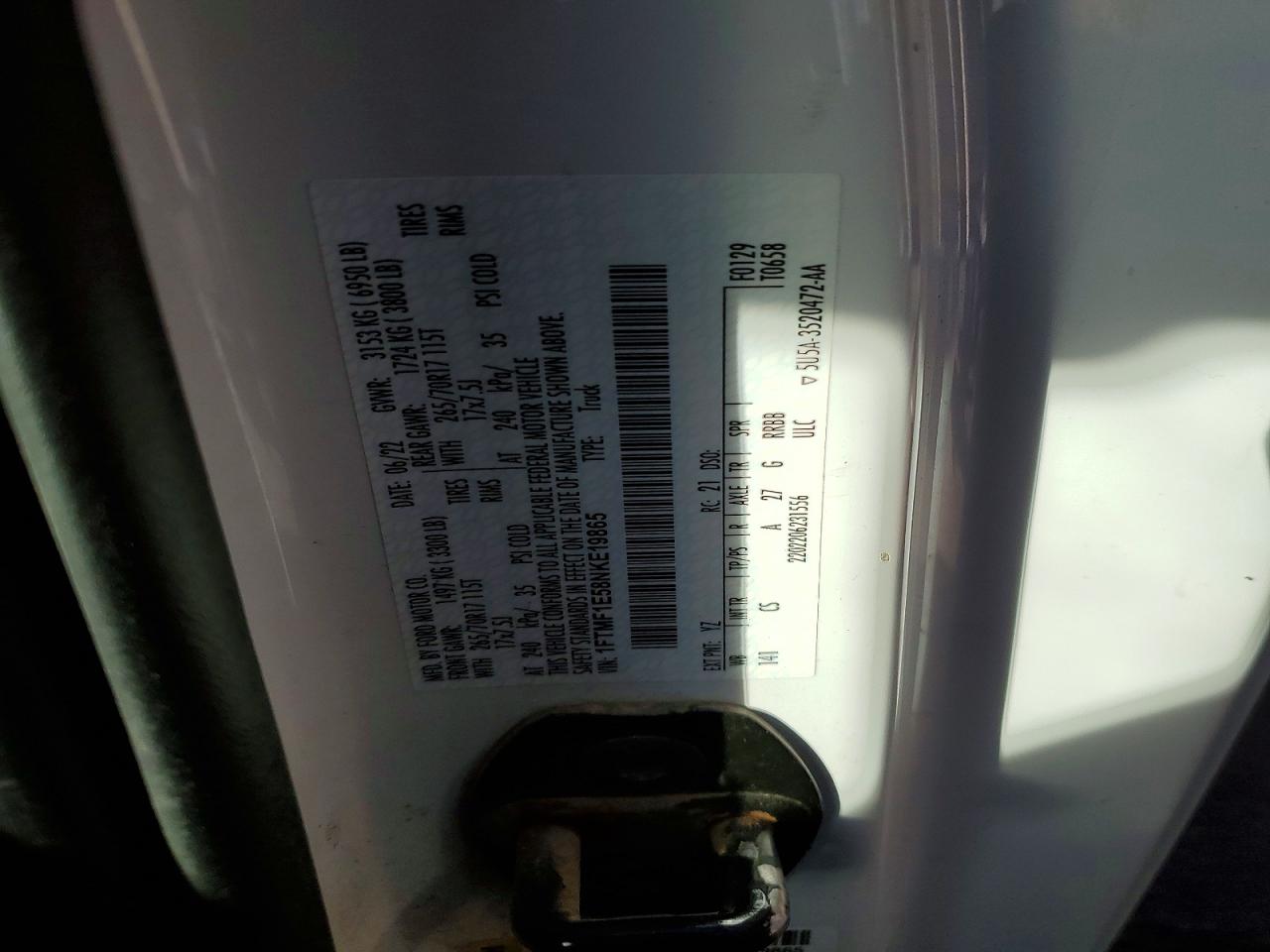 2022 FORD F150 photo 12