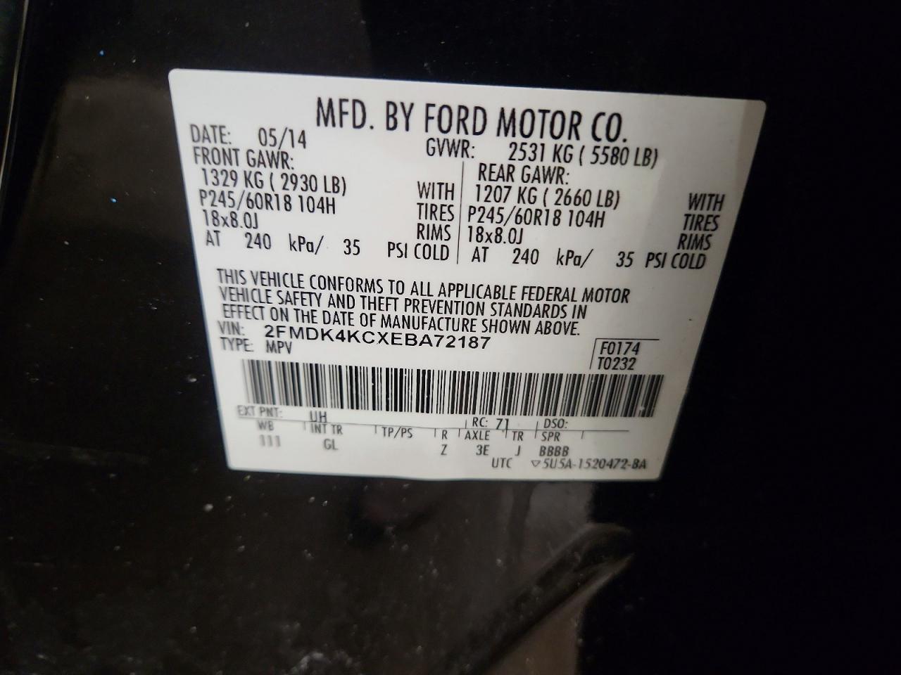 2014 FORD EDGE LIMITED photo 27