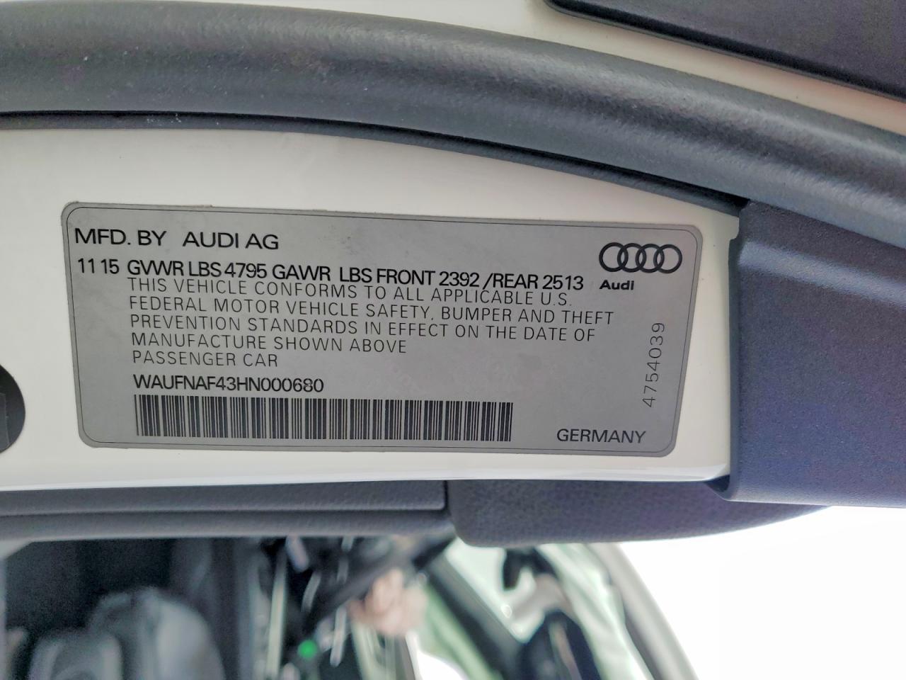 2017 AUDI A4 PRESTIGE photo 37