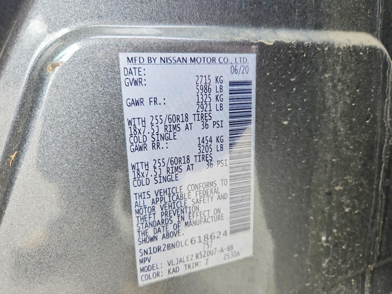 2020 NISSAN PATHFINDER SV photo 25