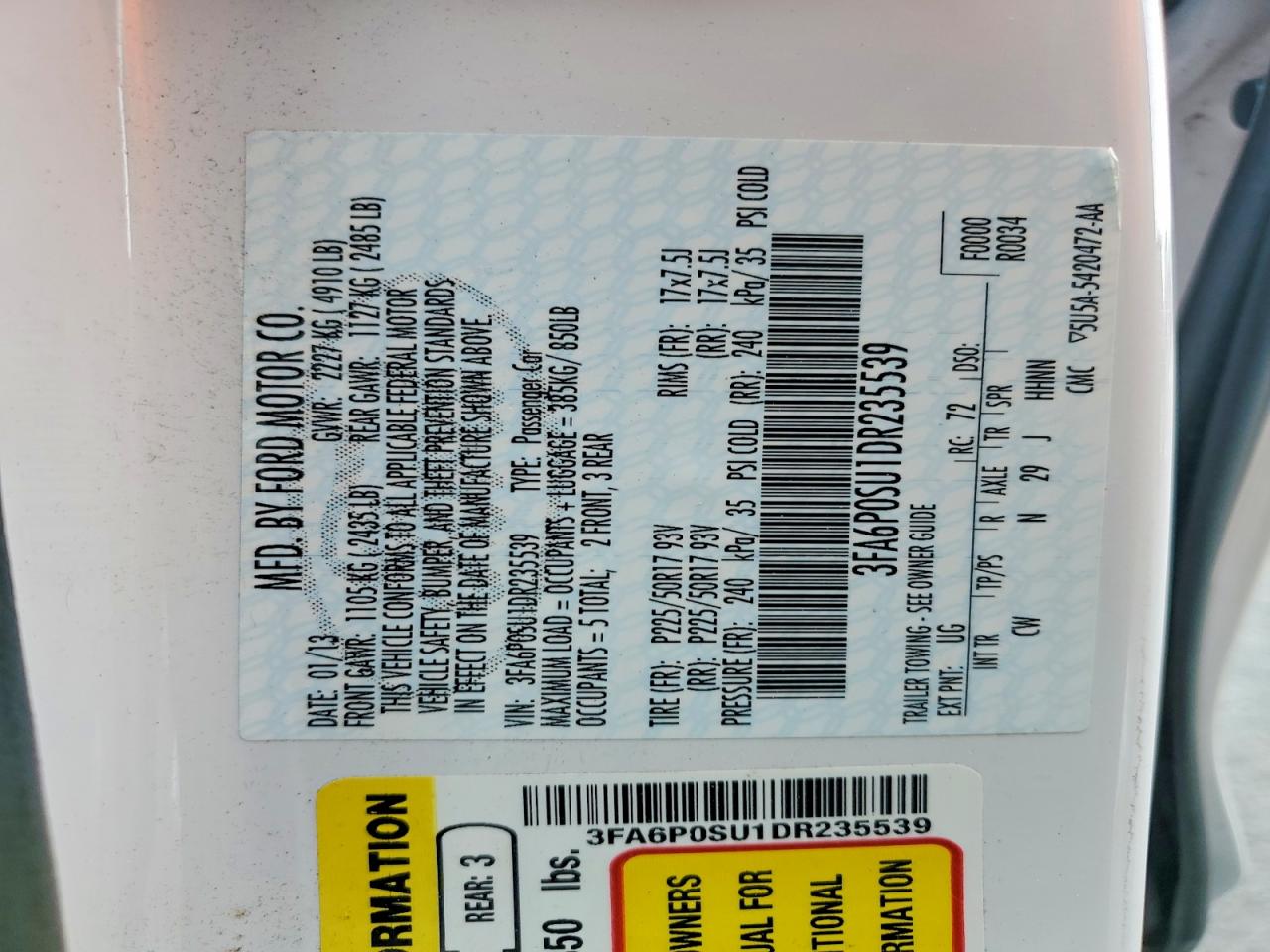2013 FORD FUSION TITANIUM PHEV photo 12