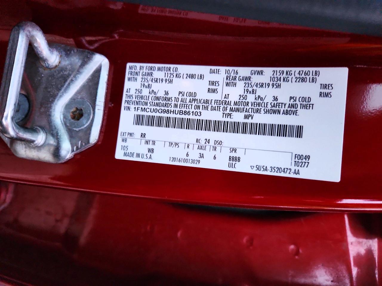 2017 FORD ESCAPE SE photo 13