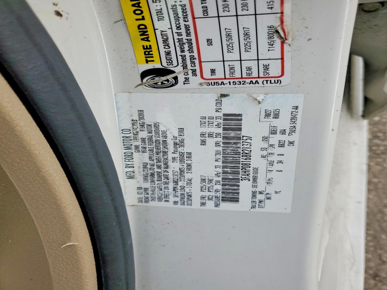 2008 FORD FUSION SEL photo 23