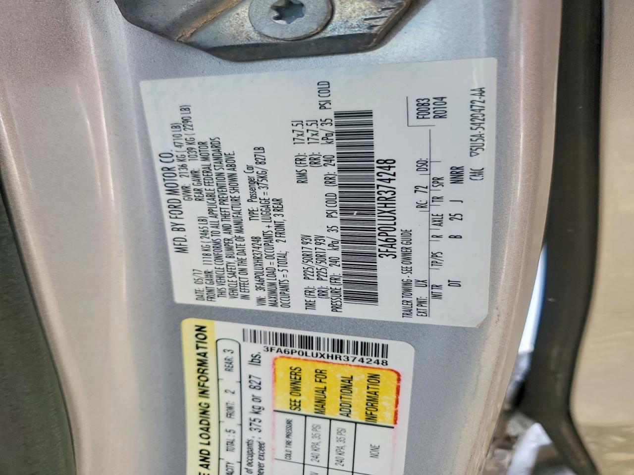 2017 FORD FUSION SE HYBRID photo 13