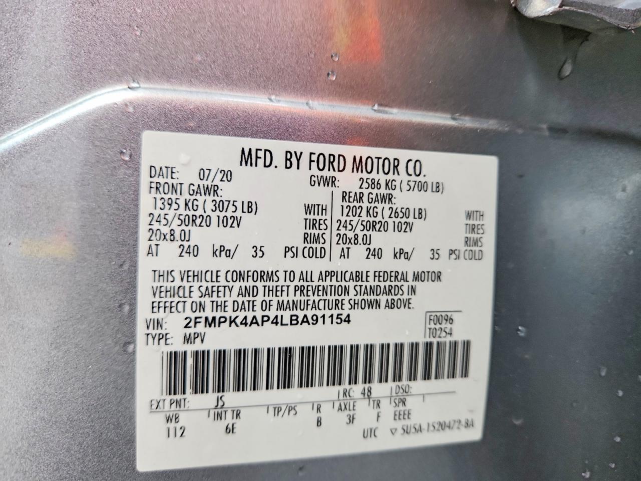 2020 FORD EDGE ST photo 13