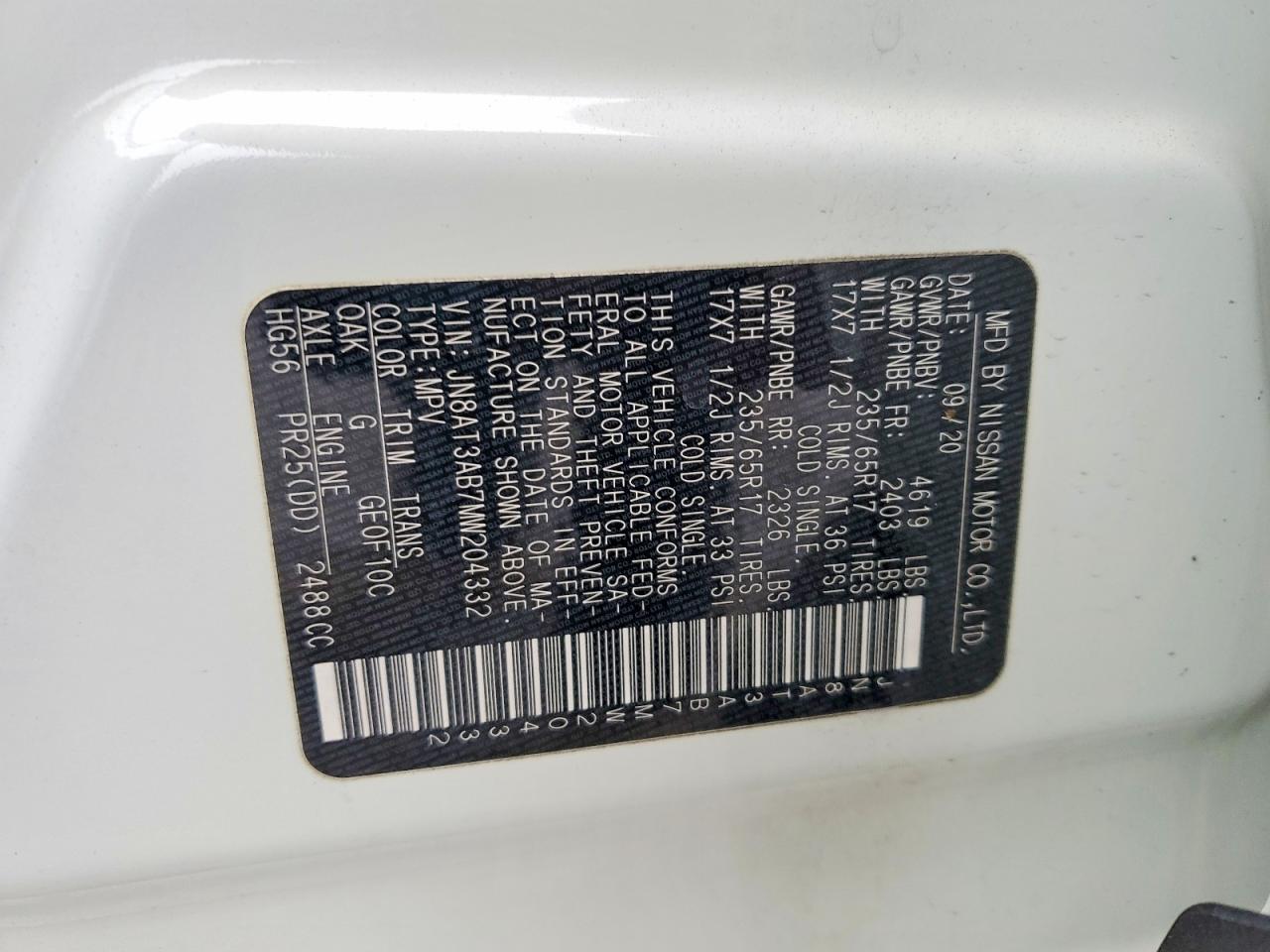 2021 NISSAN ROGUE S photo 14