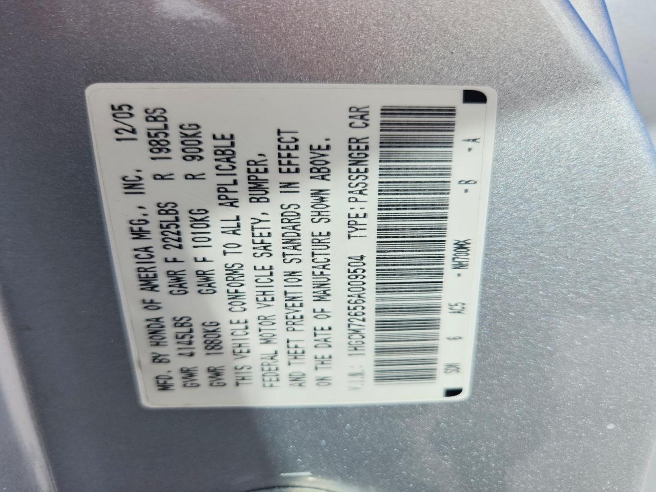 2006 HONDA ACCORD EX photo 37