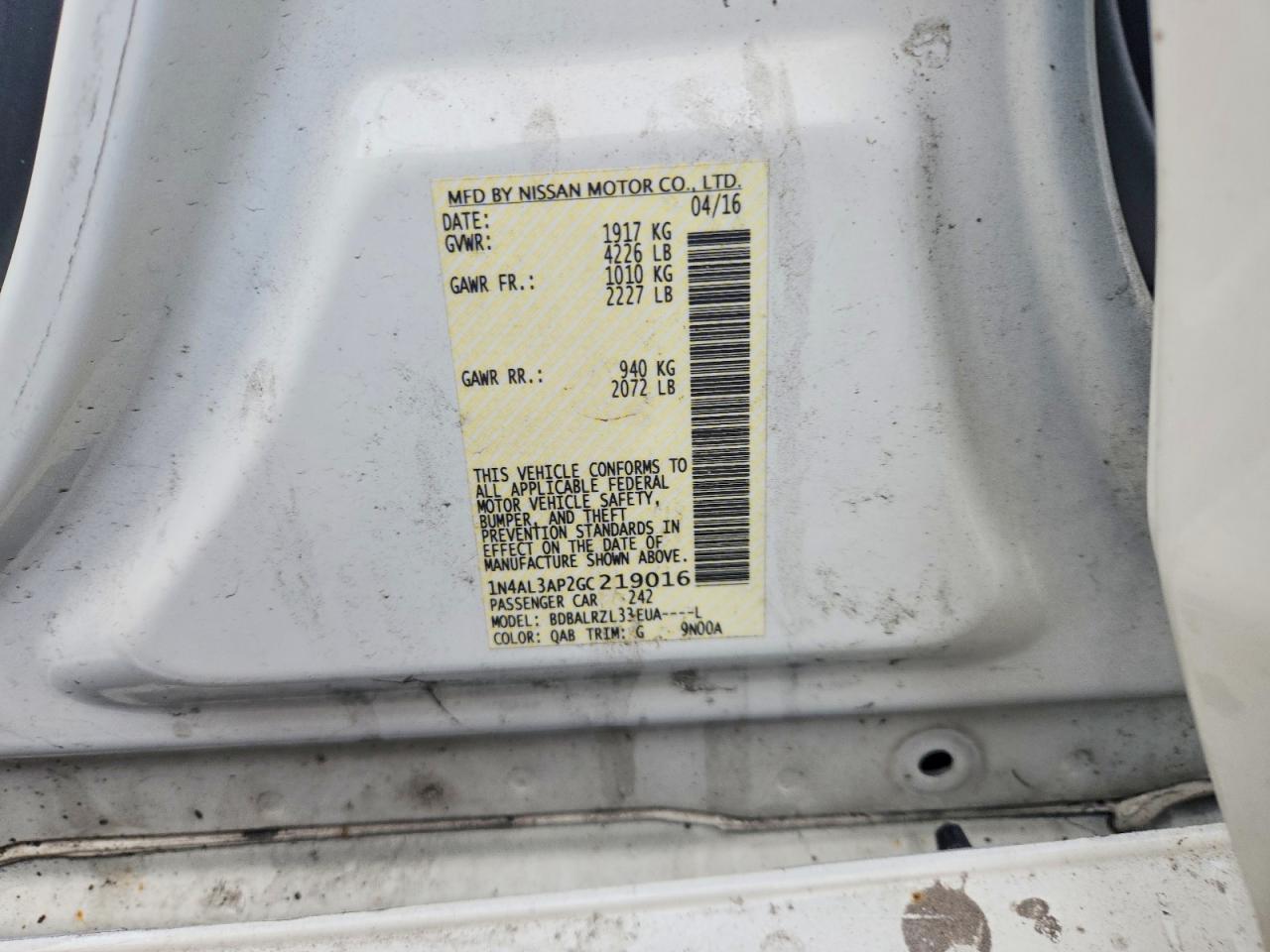 2016 NISSAN ALTIMA 2.5 photo 23