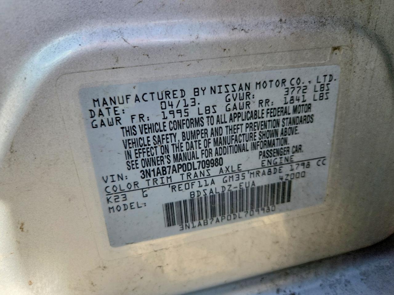2013 NISSAN SENTRA S photo 23