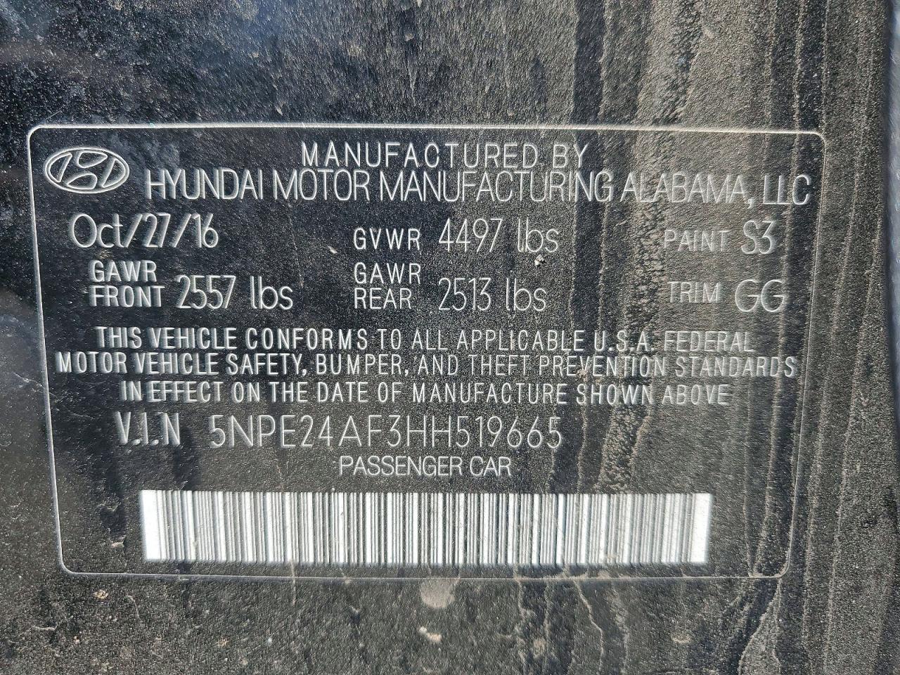 2017 HYUNDAI SONATA SE photo 12