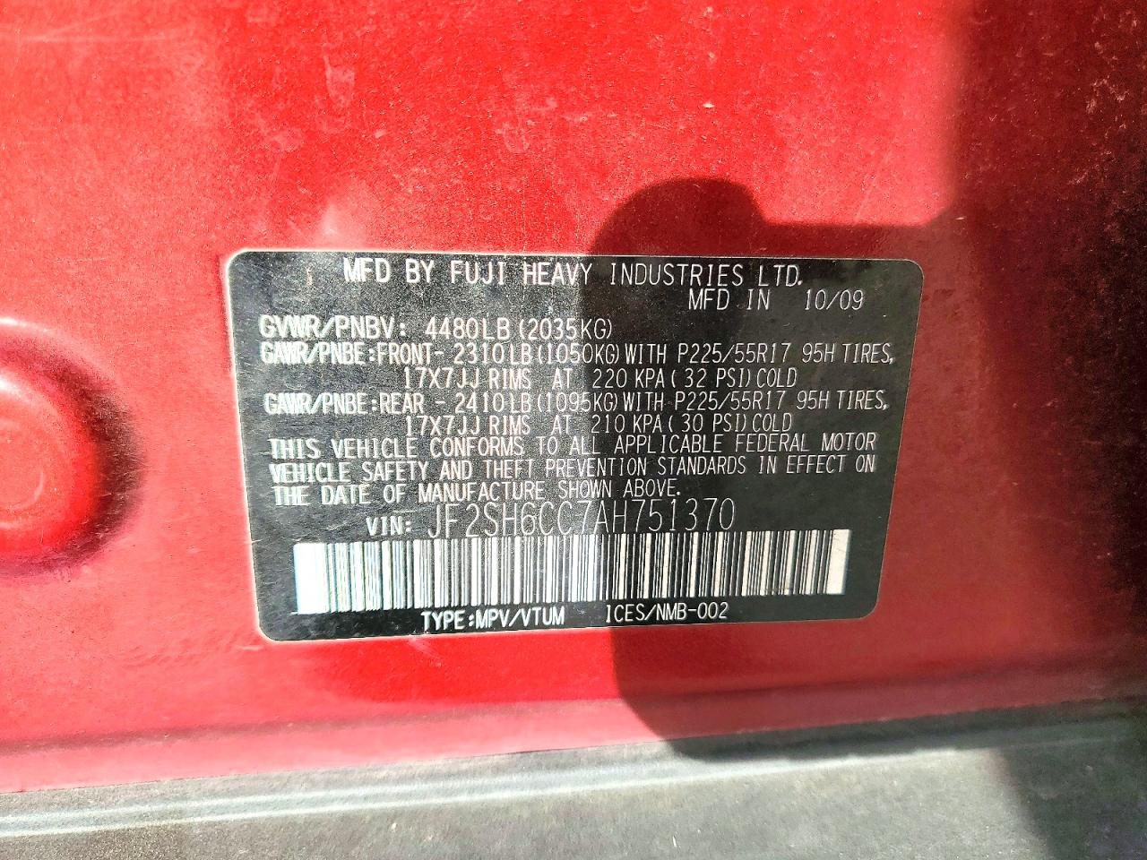 2010 SUBARU FORESTER 2.5X PREMIUM photo 25