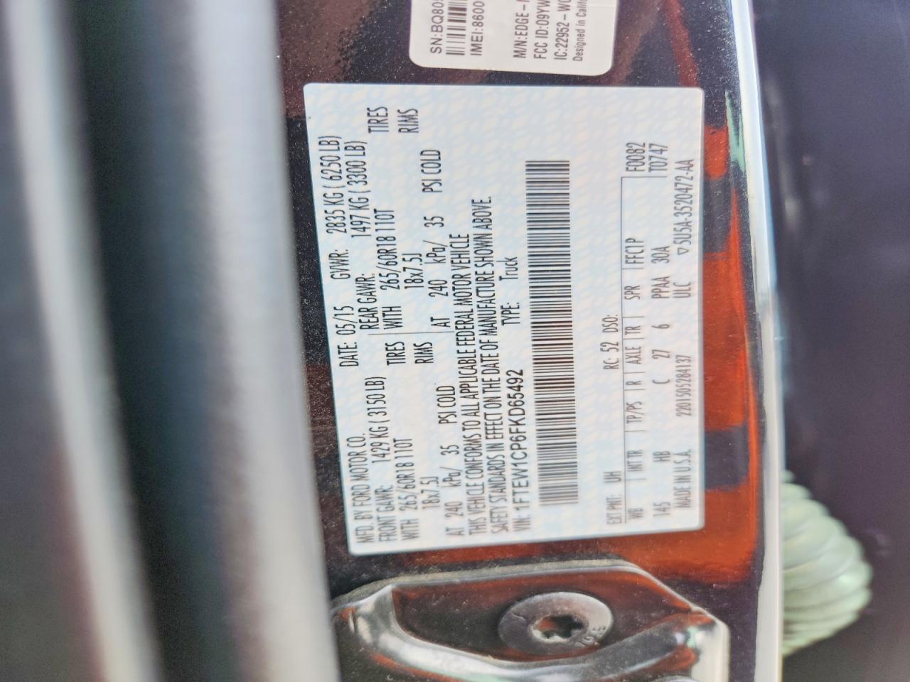 2015 FORD F150 SUPERCREW photo 12