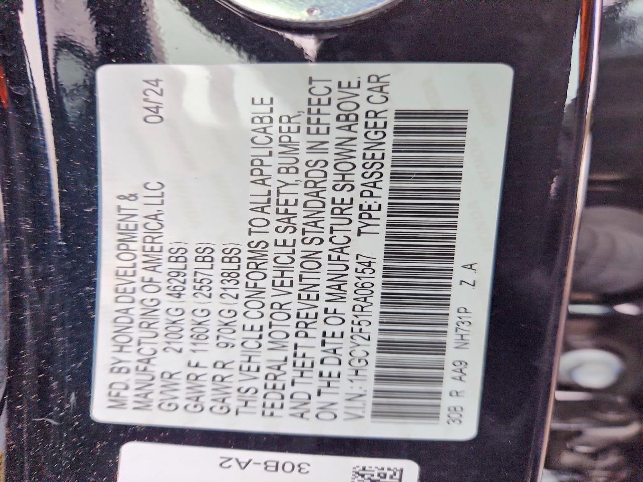 2024 HONDA ACCORD HYBRID SPORT photo 12
