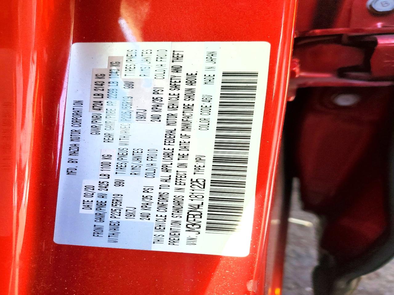 2020 MAZDA CX-5 GRAND TOURING photo 12