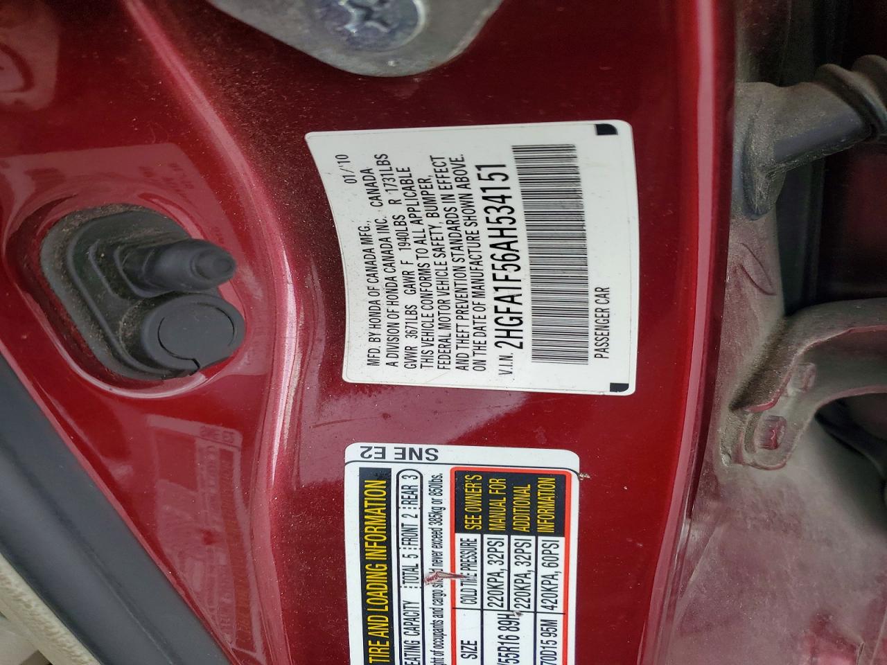 2010 HONDA CIVIC LX photo 25
