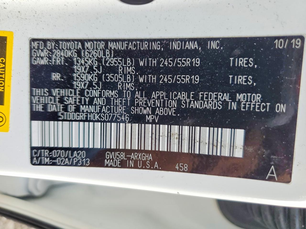2019 TOYOTA HIGHLANDER HYBRID LIMITED PLATINUM photo 13
