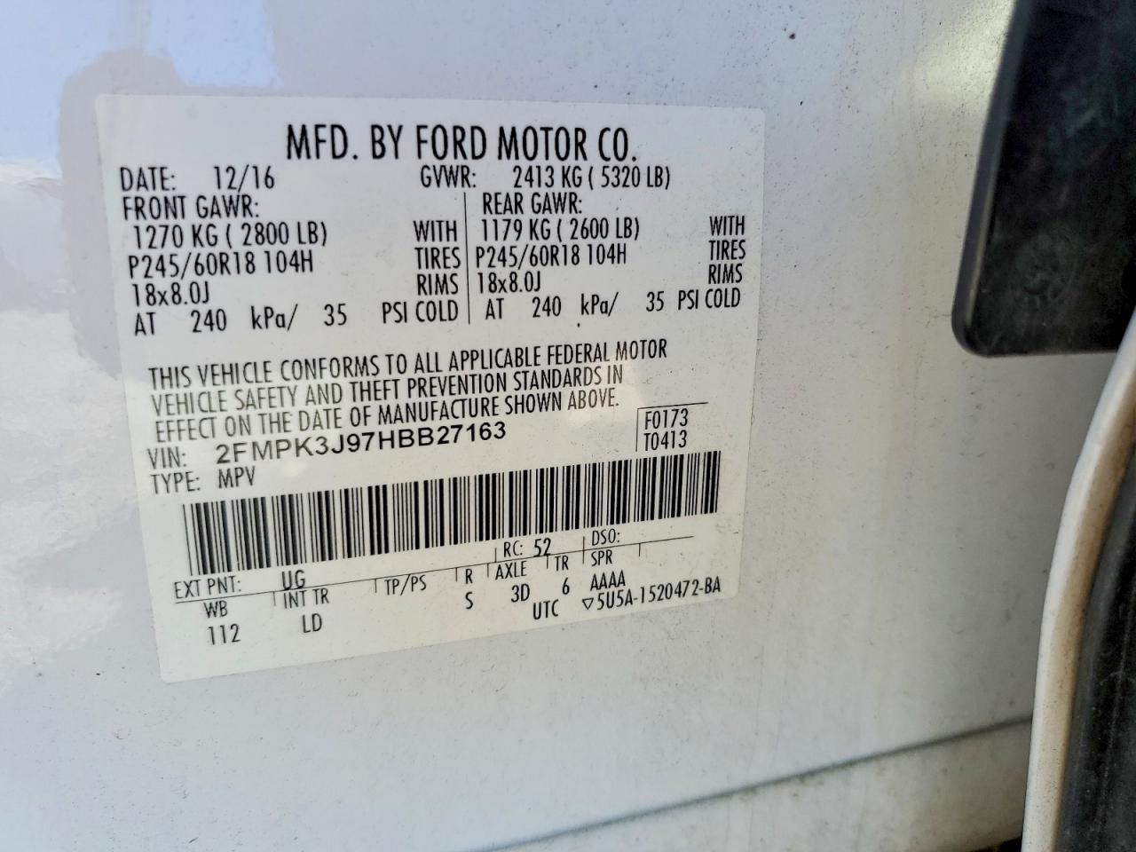 2017 FORD EDGE SEL photo 12