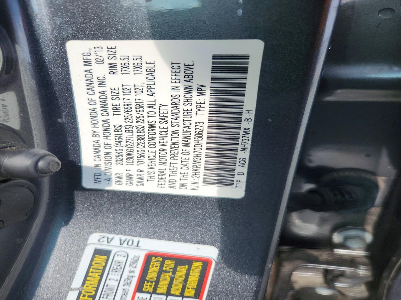 2013 HONDA CR-V EXL photo 25