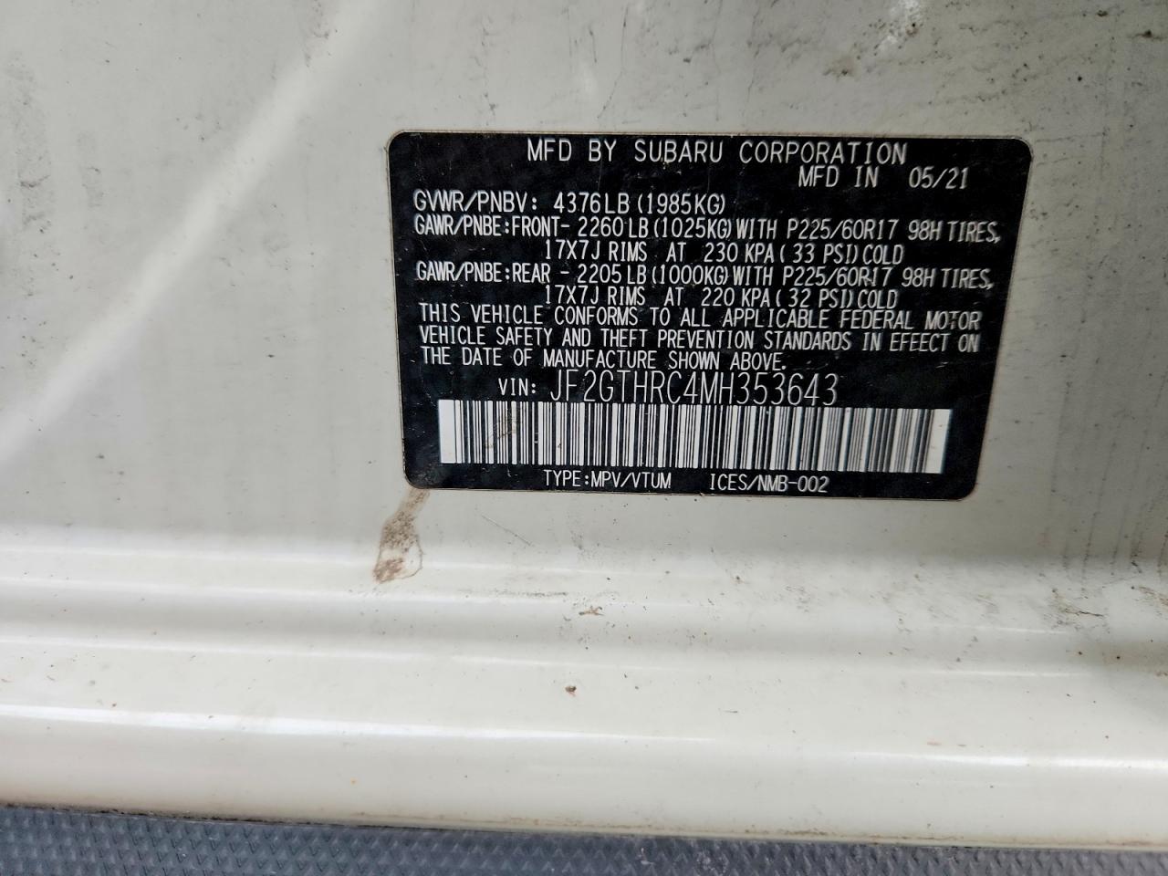 2021 SUBARU CROSSTREK SPORT photo 12