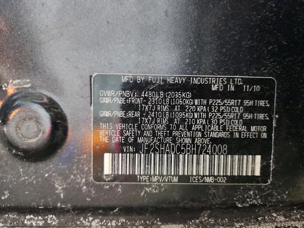 2011 SUBARU FORESTER 2.5X PREMIUM photo 13
