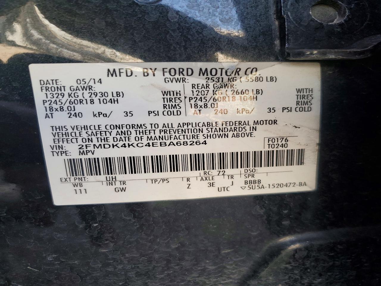 2014 FORD EDGE LIMITED photo 25