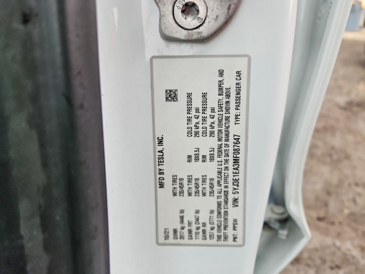 2021 TESLA MODEL 3 photo 23