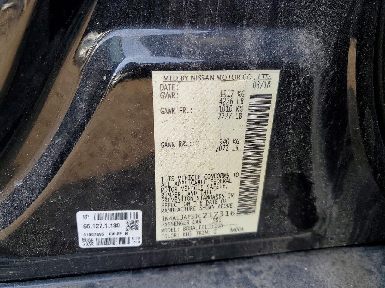 2018 NISSAN ALTIMA 2.5 photo 37
