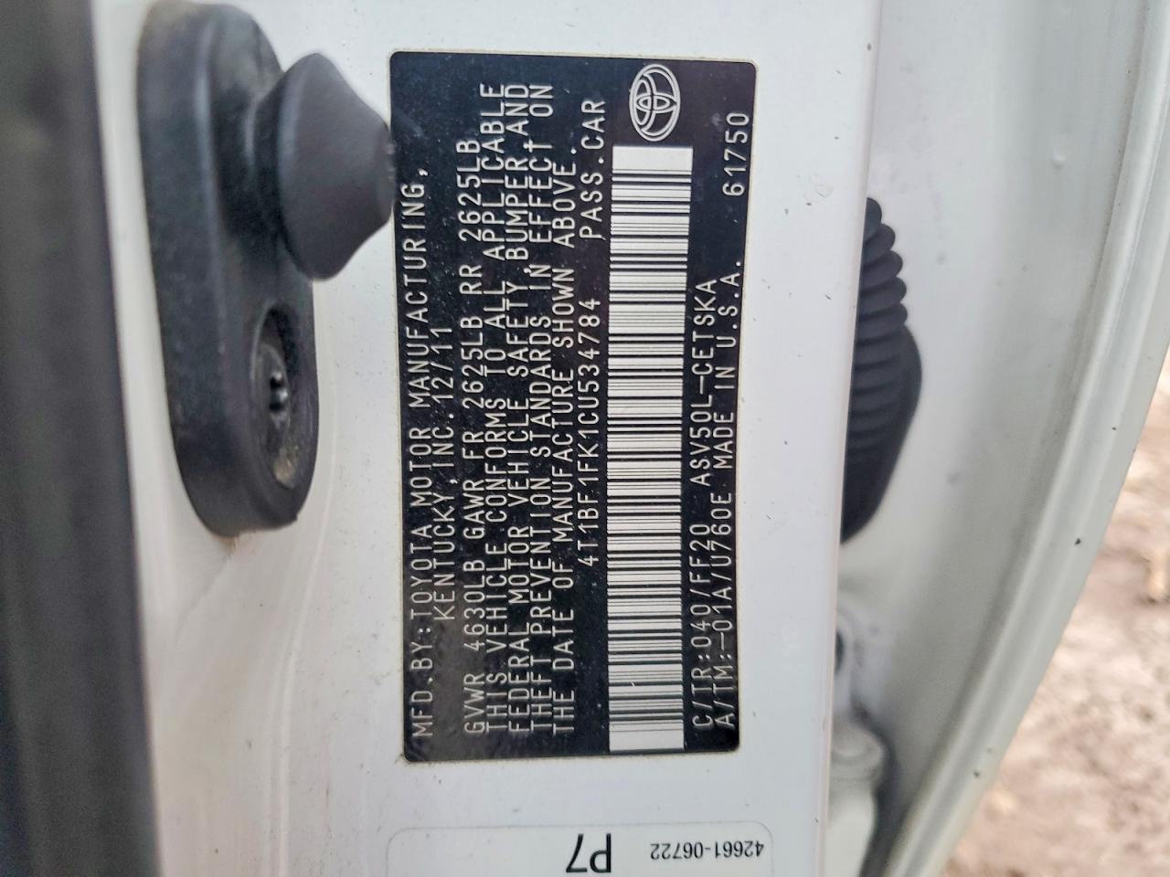 2012 TOYOTA CAMRY SE photo 34