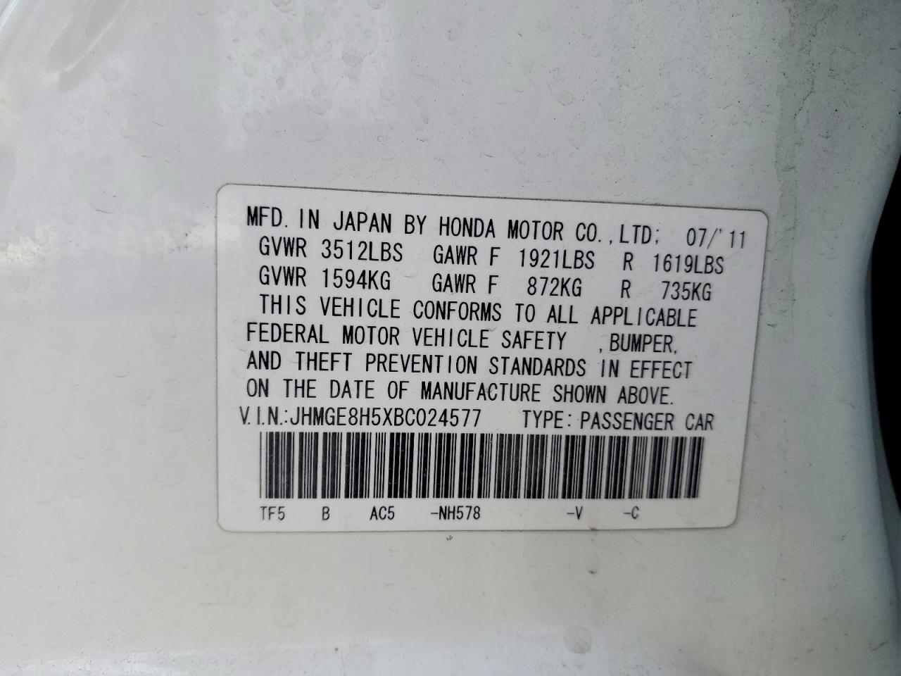 2011 HONDA FIT SPORT photo 12