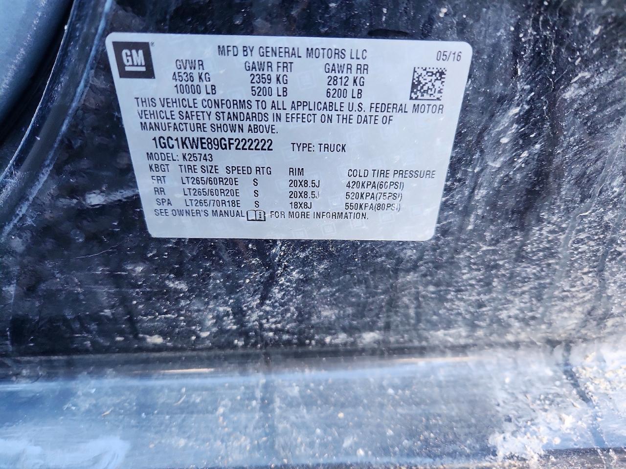 2016 CHEVROLET SILVERADO K2500 HEAVY DUTY LTZ photo 12