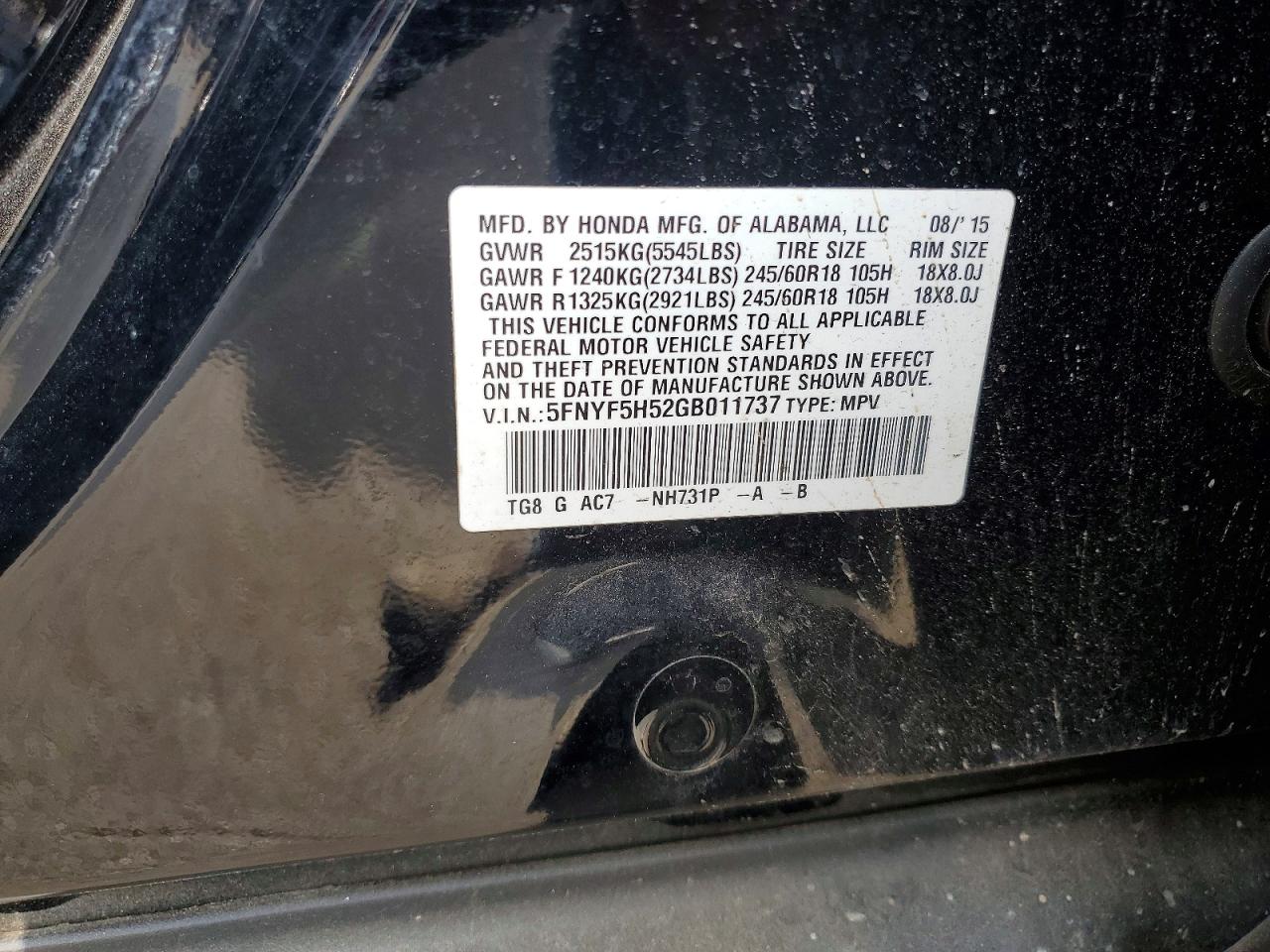 2016 HONDA PILOT EXL photo 13