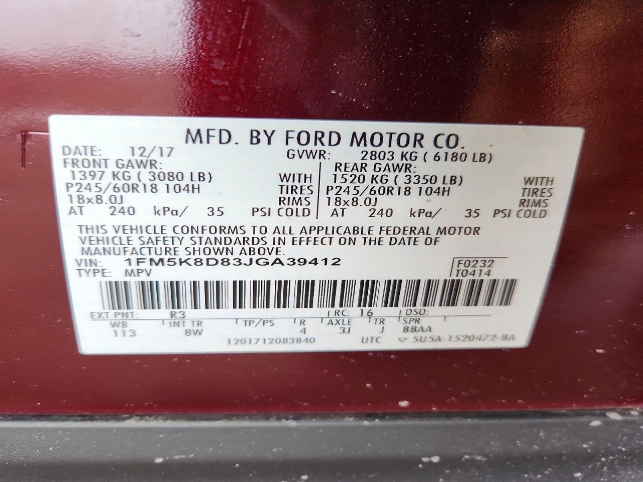 2018 FORD EXPLORER XLT photo 14