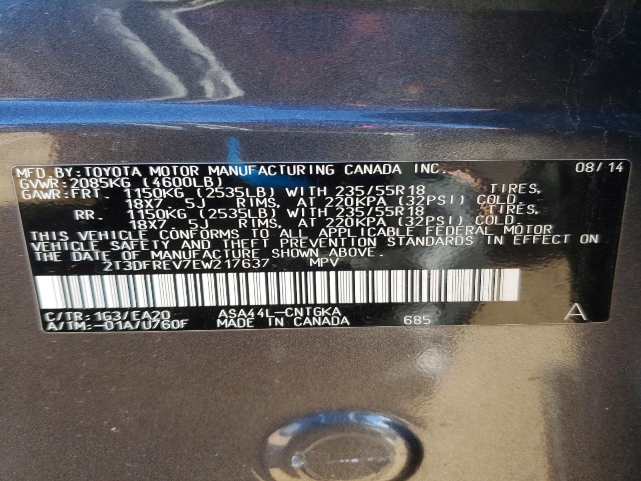 2014 TOYOTA RAV4 LIMITED photo 25