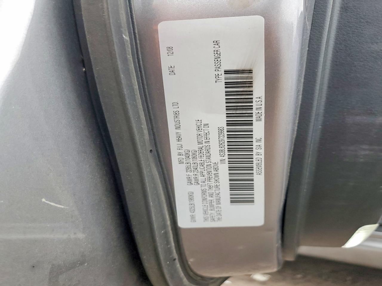 2009 SUBARU LEGACY 2.5I LIMITED photo 23