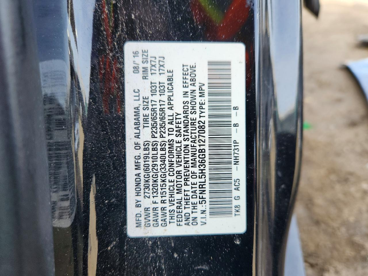 2016 HONDA ODYSSEY SE photo 14