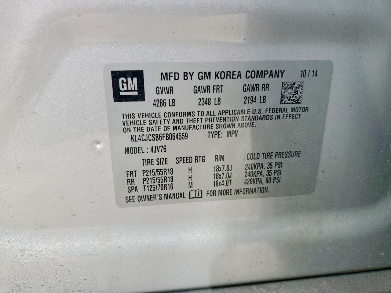 2015 BUICK ENCORE photo 25