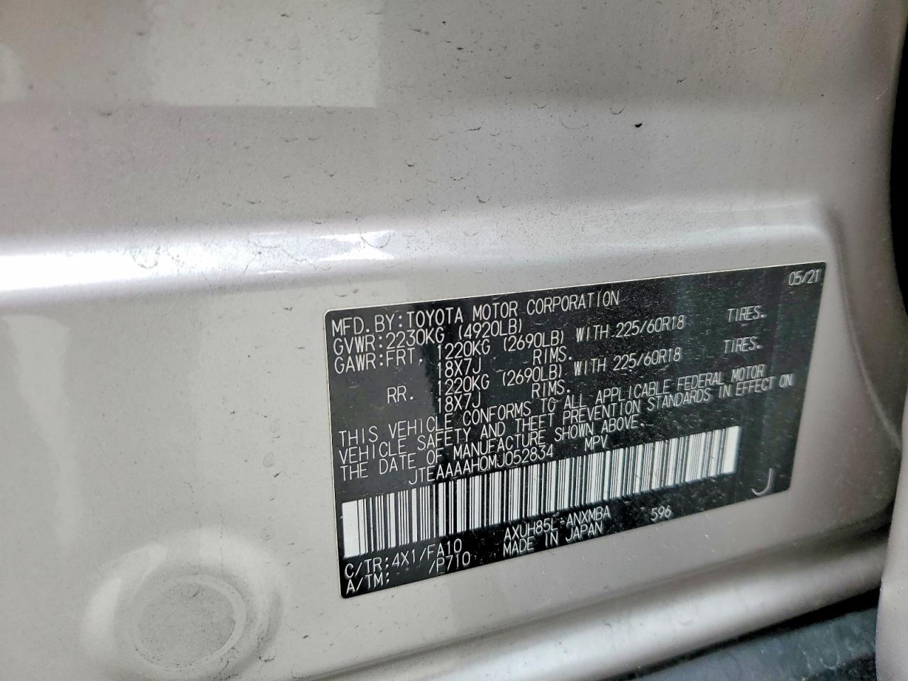 2021 TOYOTA VENZA LE photo 13