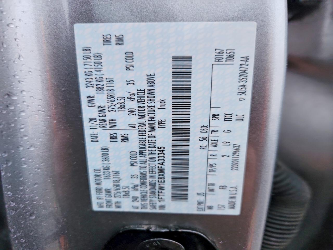 2021 FORD F150 SUPERCREW photo 12
