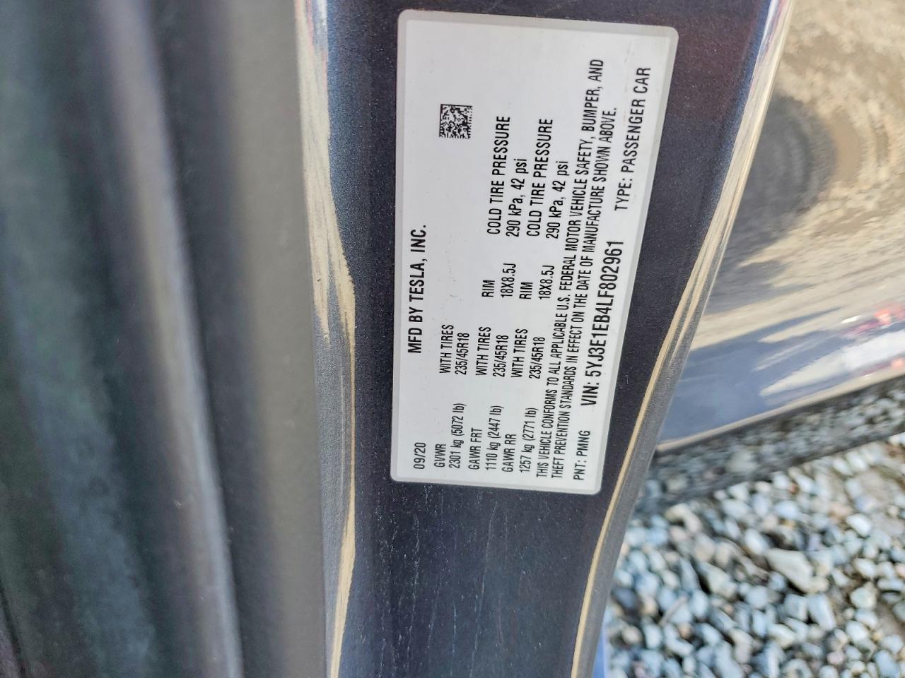2020 TESLA MODEL 3 photo 13
