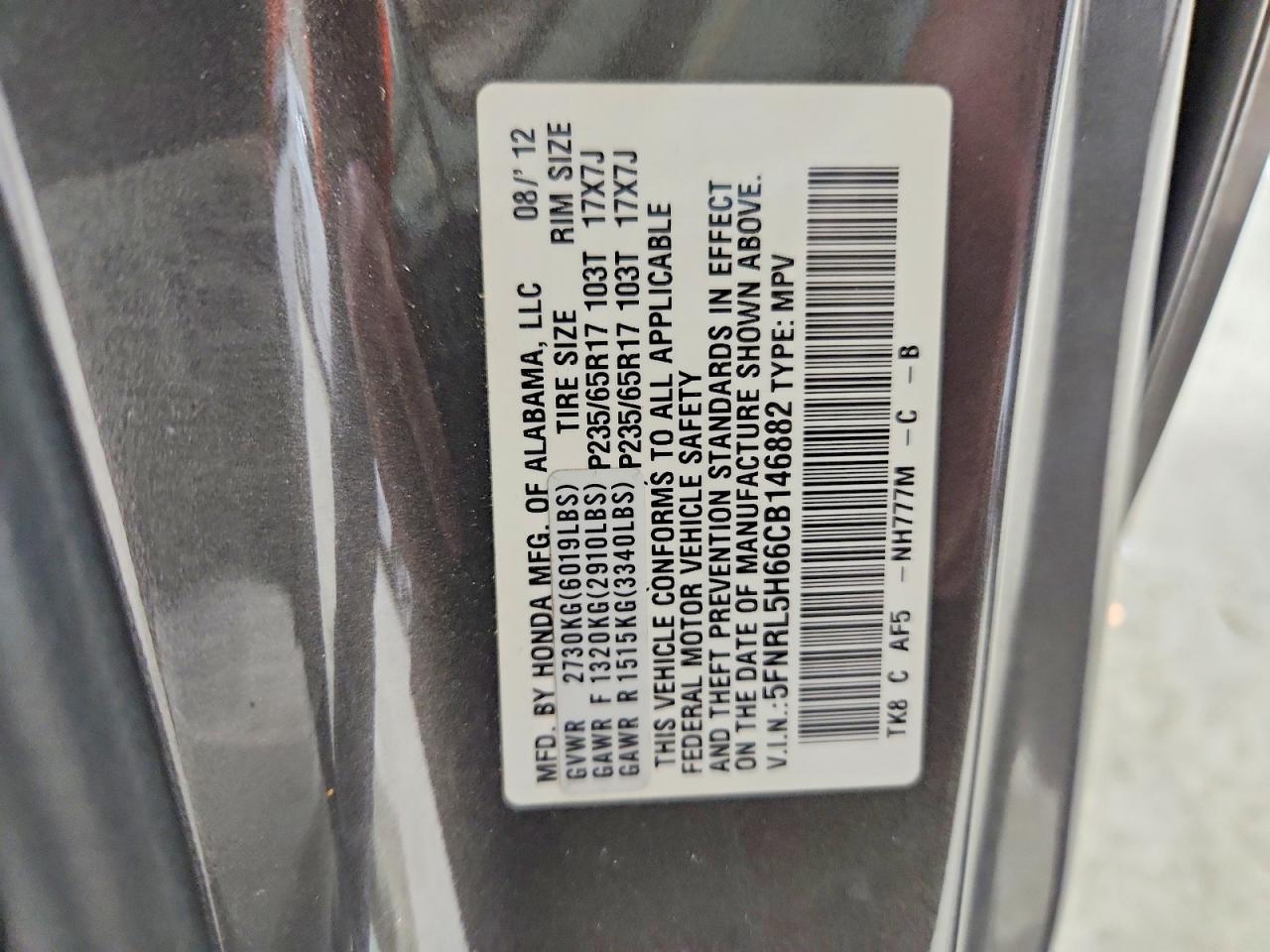 2012 HONDA ODYSSEY EXL photo 25