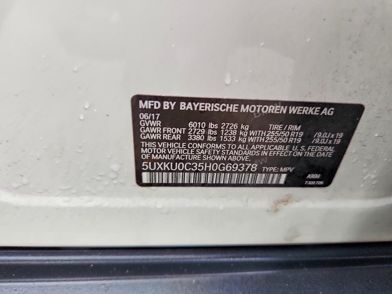 2017 BMW X6 SDRIVE35I photo 13