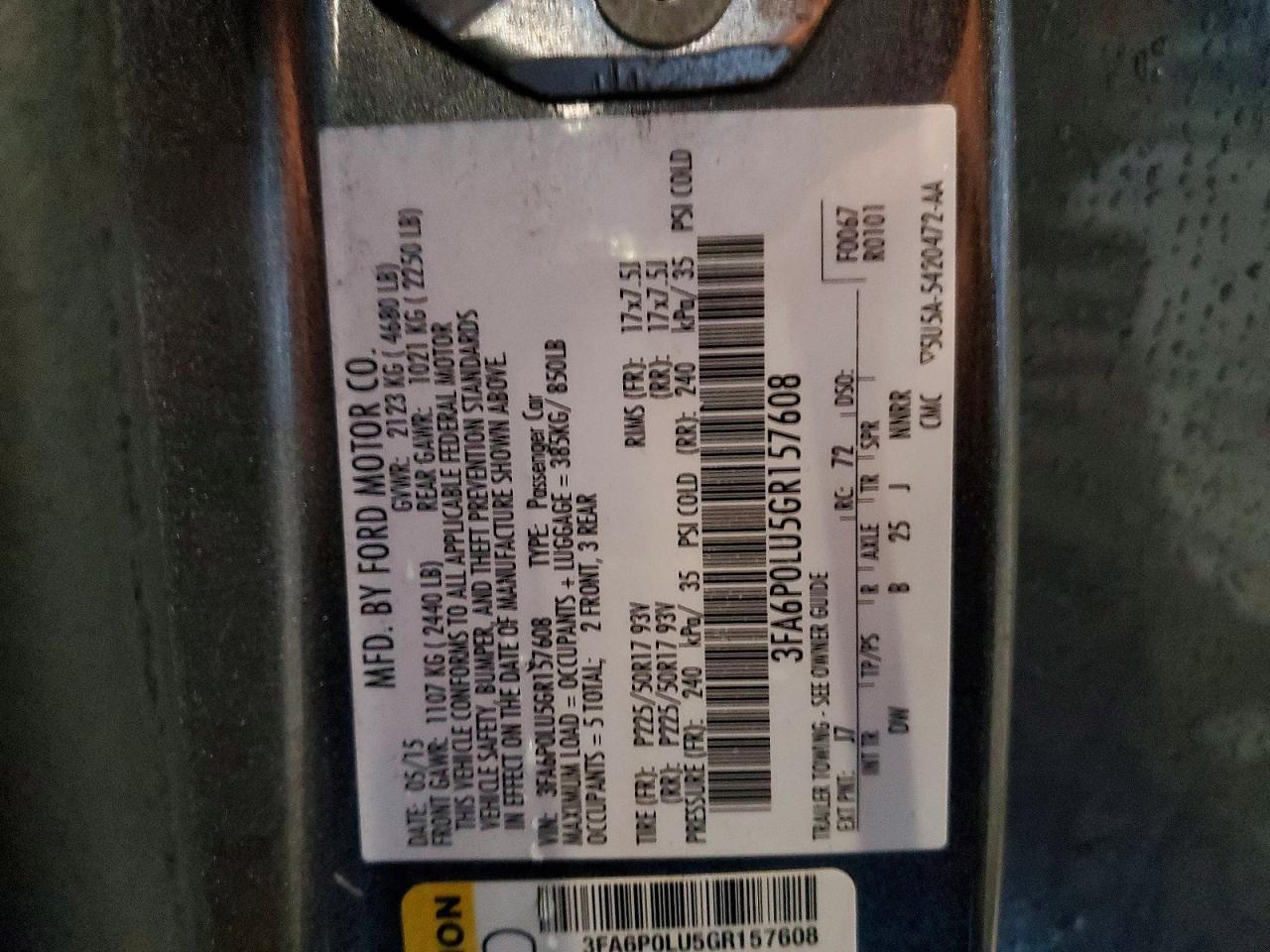 2016 FORD FUSION SE HYBRID photo 12