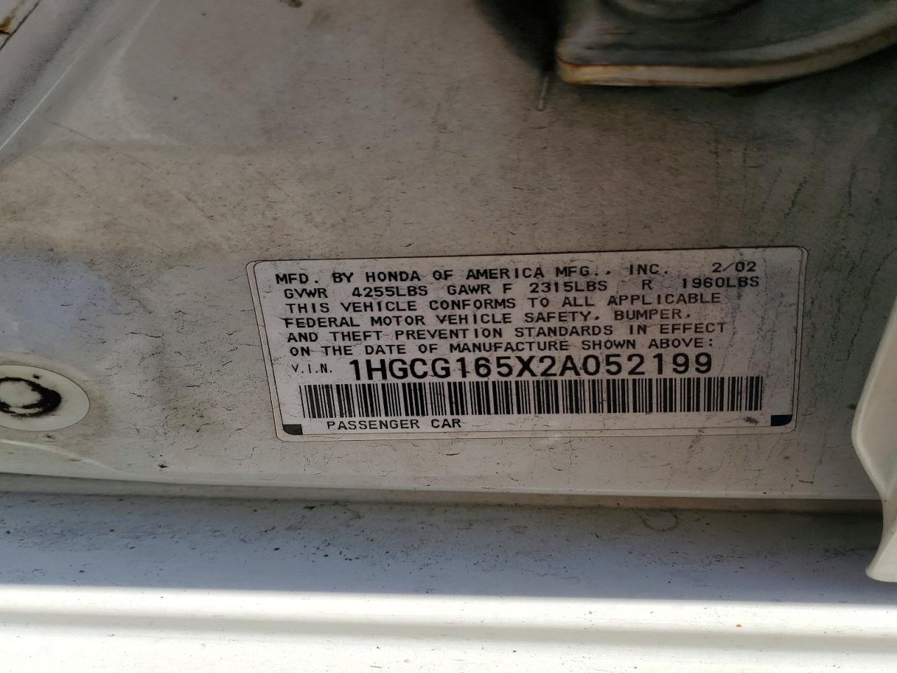 2002 HONDA ACCORD EX photo 23