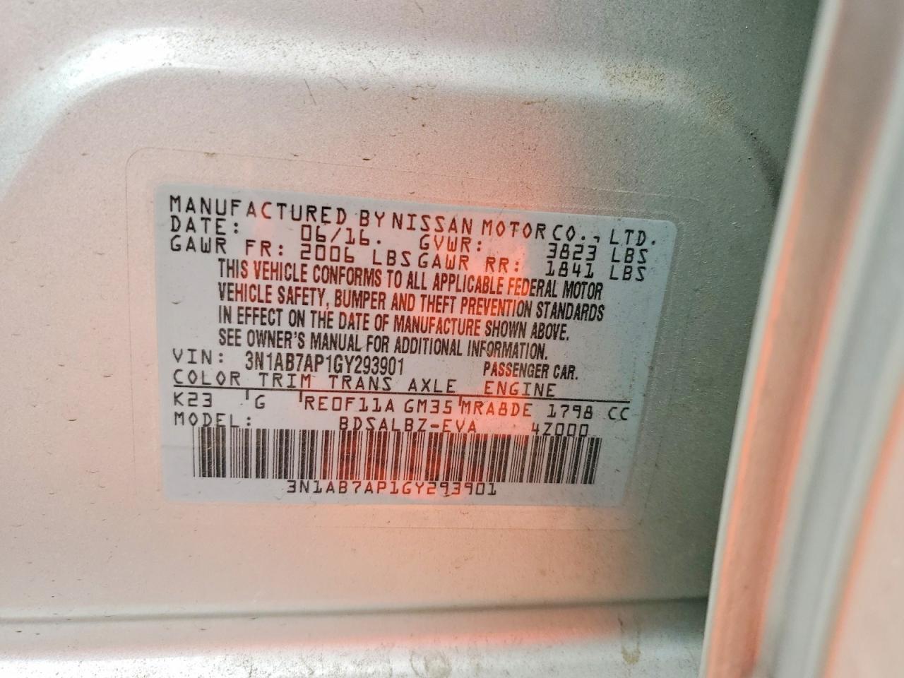 2016 NISSAN SENTRA S photo 23