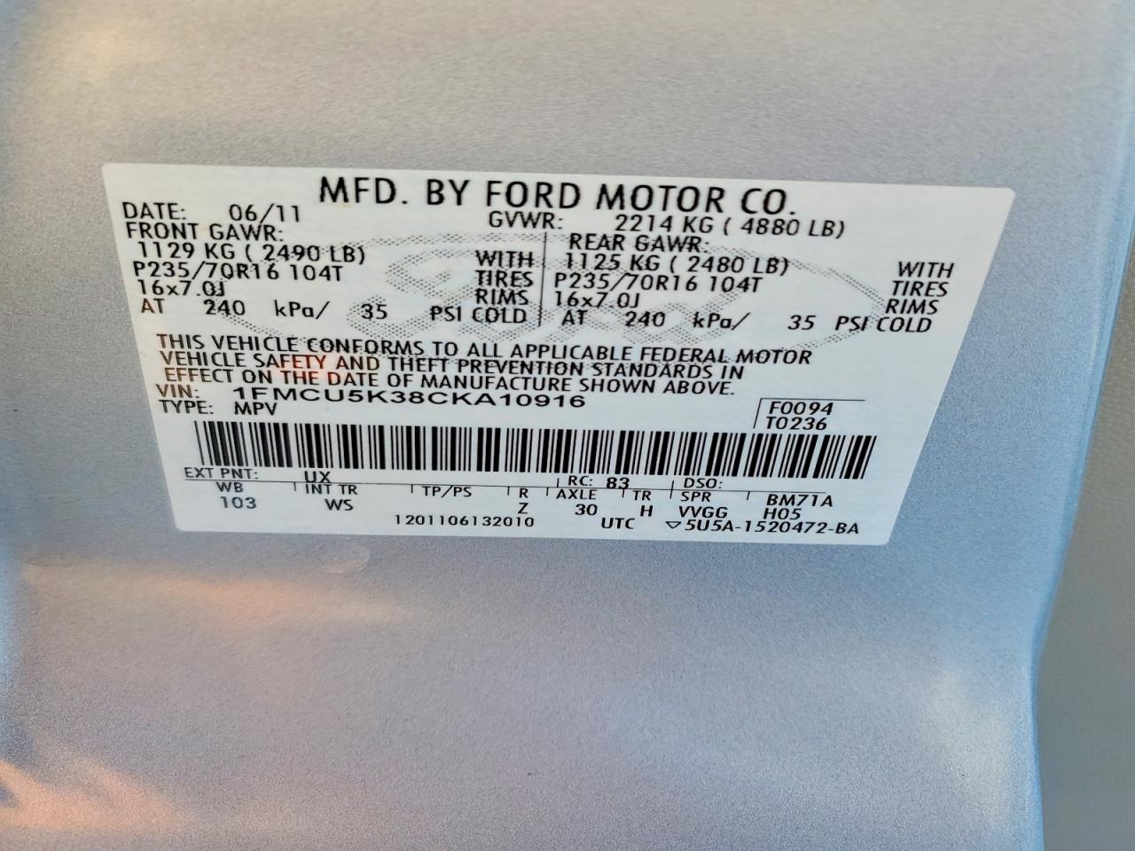 2012 FORD ESCAPE HYBRID photo 12