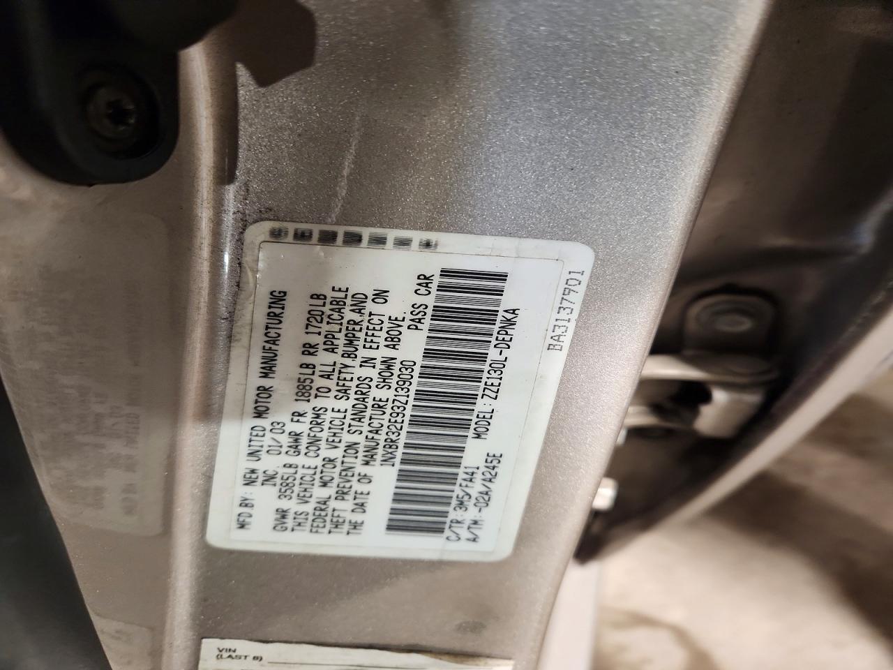 2003 TOYOTA COROLLA LE photo 23