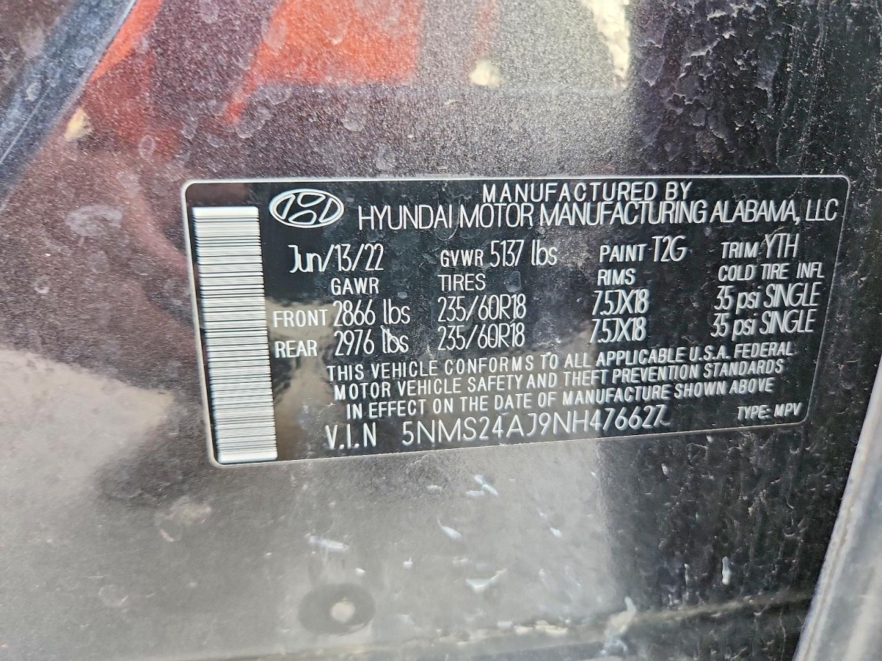 2022 HYUNDAI SANTA FE SEL photo 13