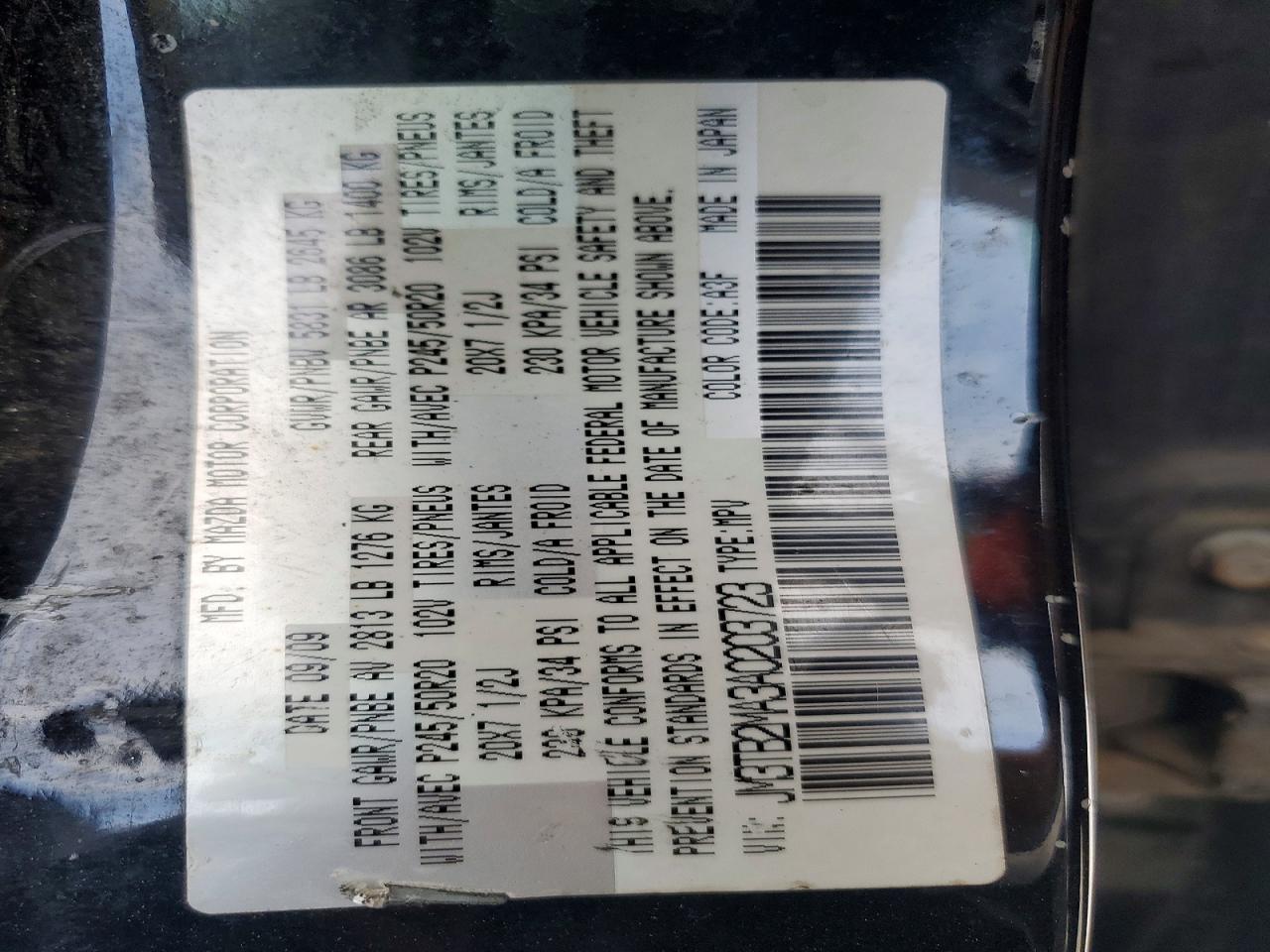 2010 MAZDA CX-9 photo 37