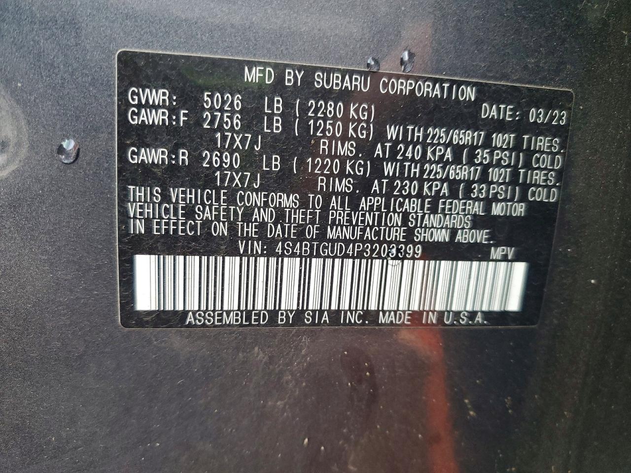2023 SUBARU OUTBACK WILDERNESS photo 12